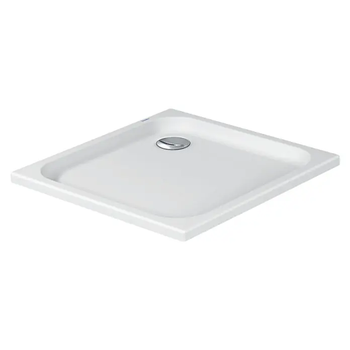 Duravit D-Code Duschwanne - L x B: 80 x 80 cm, Kunststoff, Weiß, Ohne Antirutsch-Oberfläche, Quadratisch - Quadratische Duschwanne aus robustem Material mit einem eleganten Ablauf, ideal für moderne Badezimmerdesigns.