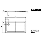 Kaldewei Duschwanne Superplan XXL 445-1 (180 x 100 cm, Stahl-Email, Weiß)