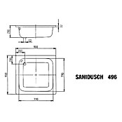 Kaldewei Duschwanne Sanidusch 496 (90 x 90 cm, Stahl-Email, Weiß)