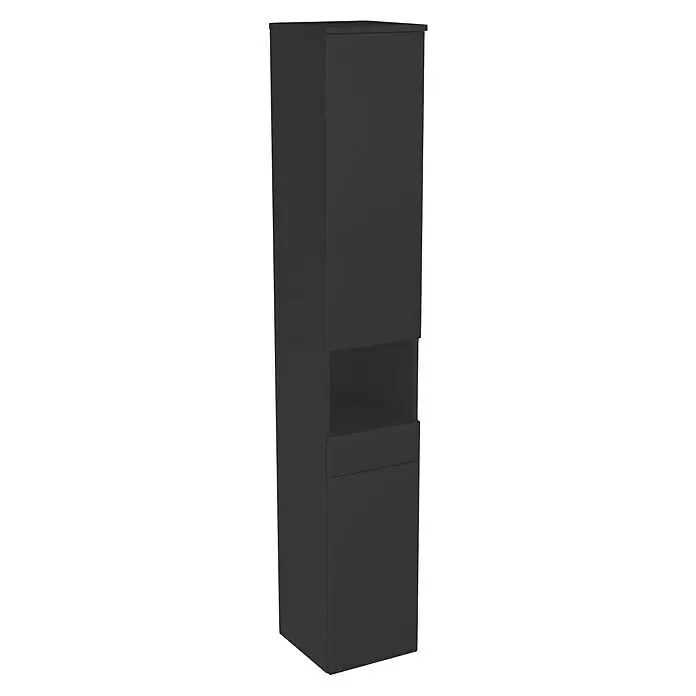 Camargue Star Hochschrank30,4 x 32,5 x 181,6 cm, Schwarz, DIN Anschlag: Links