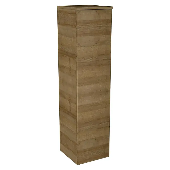 Camargue Stella K Midischrank - 31,2 x 32,5 x 121,4 cm, Berg Eiche, DIN Anschlag: Rechts - Schmaler Holzschrank in natürlicher Farbe. Ideal für zusätzlichen Stauraum in kleinen Räumen.