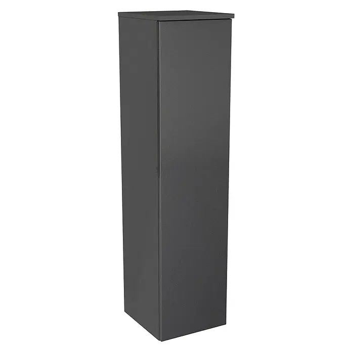 Camargue Stella K Midischrank - 31,2 x 32,5 x 121,4 cm, Grafit, DIN Anschlag: Rechts - Schlanker, grauer Metallschrank. Ideal für Büro oder Werkstatt, bietet er stilvollen Stauraum und robuste Bauweise.