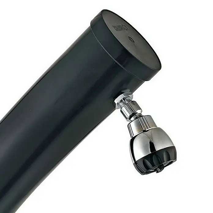 Gre Ducha solar 25 L - Altura: 220 cm, Plástico, Negro, 25 l - Ducha negra con cabezal cromado, ideal para uso exterior. Duradera y elegante para jardines o piscinas.