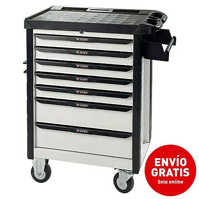 Wisent Carro portaherramientas Premium White Edition (Negro/blanco, Acero)