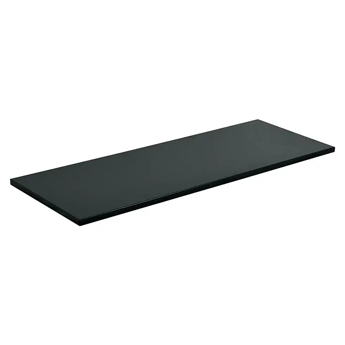 Schulte Stahlfachboden - L x B: 80 x 50 cm, Schwarz, 2 Stk. - Glatte, rechteckige, schwarze Arbeitsplatte, ideal für Möbel oder als stilvolle Ablagefläche.