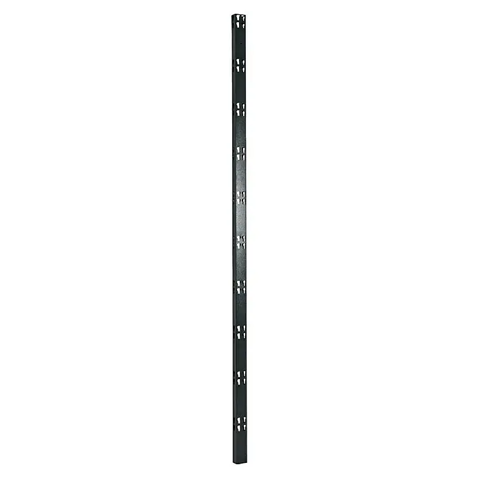 Schulte Winkelprofil - L x B x H: 150 x 4,2 x 2,8 cm, Schwarz, 2 Stk. - Nahaufnahme einer grauen Metallstruktur mit regelmäßigen Löchern, ideal für robuste Konstruktionen und industrielle Anwendungen.