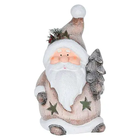 Figura LED navideña Papá Noel con estrellas