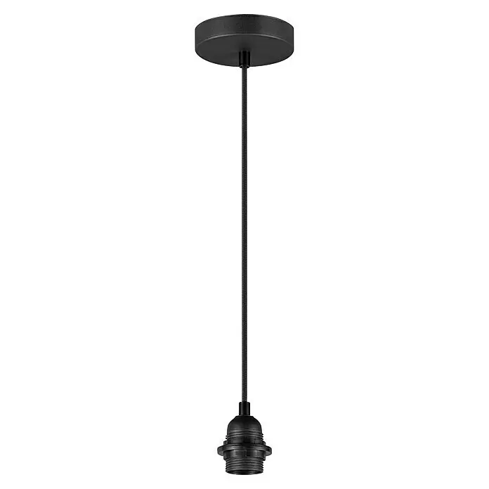 Home Sweet Home Pendelleuchte Fabric10 W, L x B x H: 10 x 10 x 230 cm, Schwarz, E27
