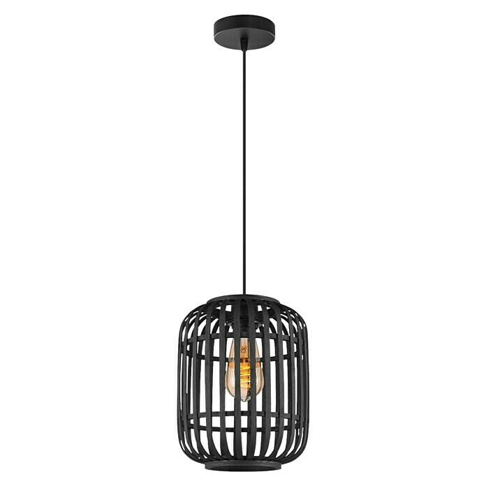 Home Sweet Home Bamboo Pendelleuchte (10 W, L x B x H: 21,5 x 21,5 x 131 cm, Schwarz, E27) | BAUHAUS