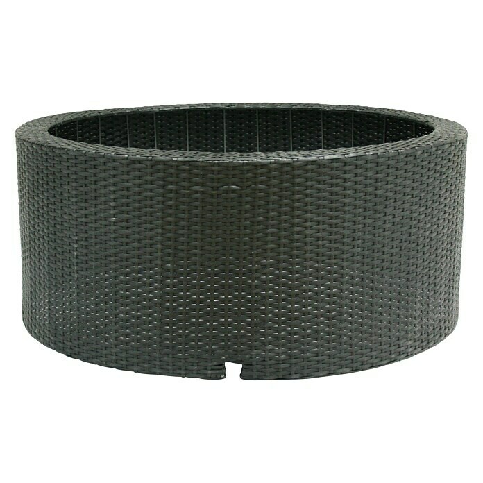 Ubbink AcquaArte Hochteich-Verkleidung Decowall Wicker II (Ø x H: 90 x 37,5 cm, Polyrattan, Schwarz)