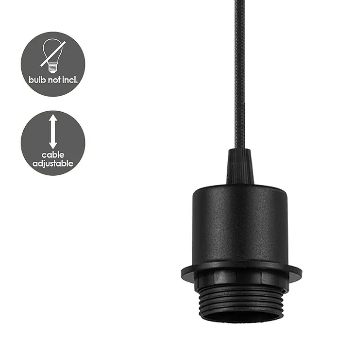 Home Sweet Home Pendelleuchte Beam - 10 W, L x B x H: 9,5 x 55 x 112,5 cm, Schwarz, E27 - Schwarze Lampenfassung mit verstellbarem Kabel. Leuchtmittel nicht enthalten. Für eine individuelle Beleuchtung.