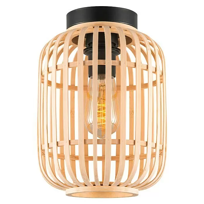 Home Sweet Home Bamboo Deckenleuchte10 W, L x B x H: 21,5 x 21,5 x 30 cm, Natur, E27