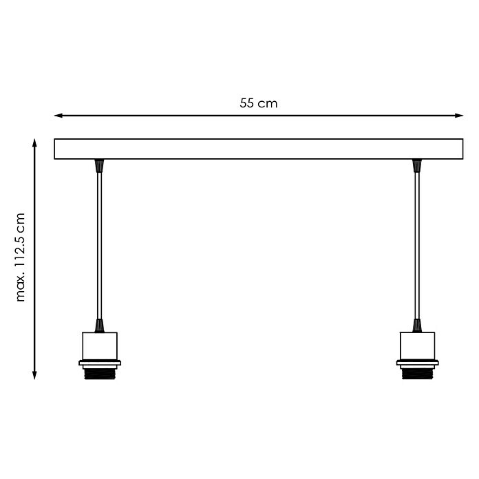 Home Sweet Home Pendelleuchte Beam (10 W, L x B x H: 9,5 x 55 x 112,5 cm, Schwarz, E27) | BAUHAUS