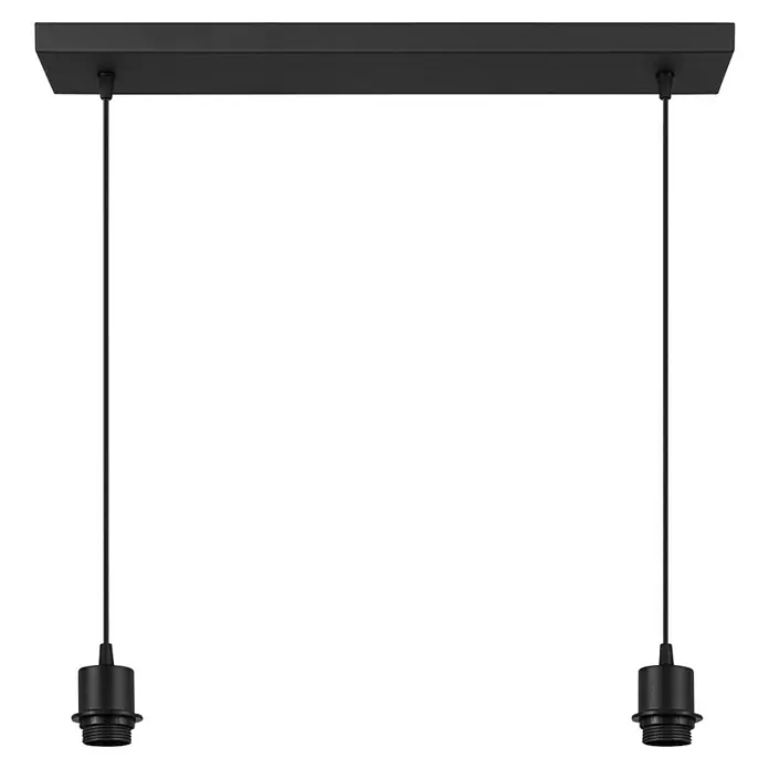 Home Sweet Home Pendelleuchte Beam - 10 W, L x B x H: 9,5 x 55 x 112,5 cm, Schwarz, E27 - Schwarze Pendelleuchte mit zwei Fassungen, ideal für moderne Innenräume. Stilvolle Beleuchtung für Esszimmer oder Küche.