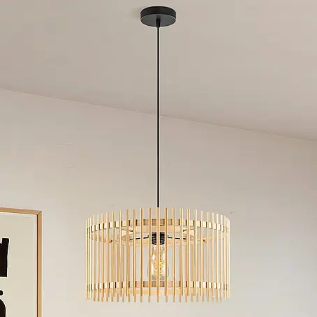 Home Sweet Home Bamboo Pendelleuchte rund