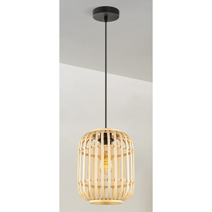 Home Sweet Home Bamboo Pendelleuchte (10 W, L x B x H: 21,5 x 21,5 x 131 cm, Natur, E27) | BAUHAUS