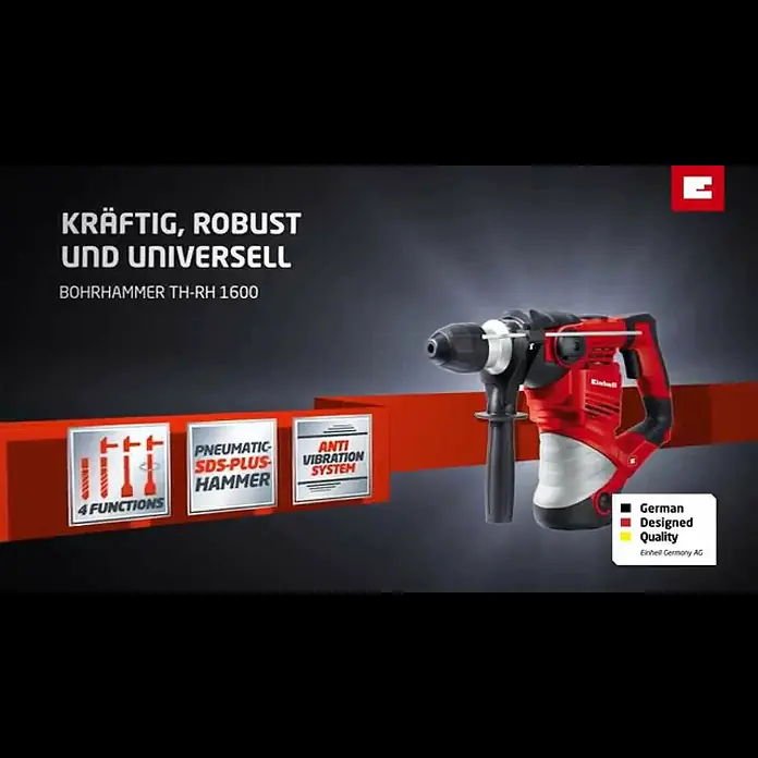 Einhell Kombihammer TC-RH 1600 - 1.600 W, 4 J, SDS-Plus-Aufnahme - Einhell TH-RH 1600 Bohrhammer