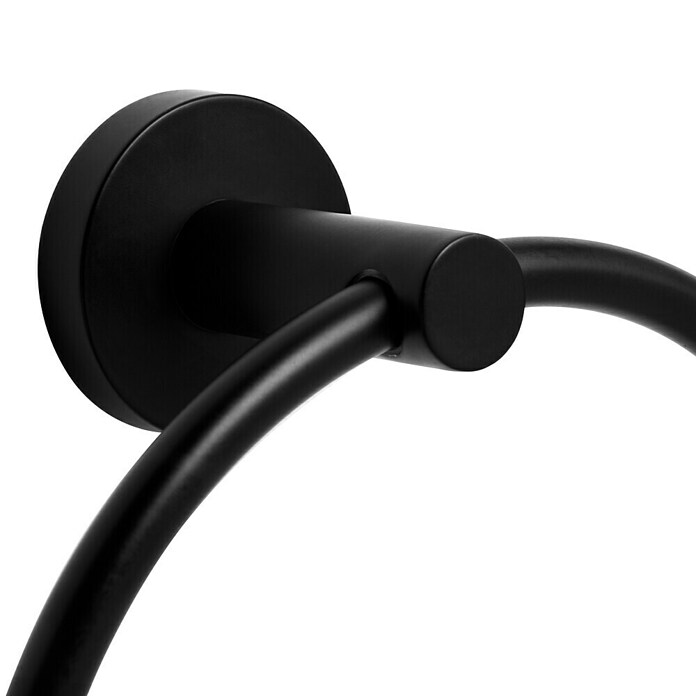 Tauro Baño Nude Toallero de anilla (Negro, Mate) | BAUHAUS