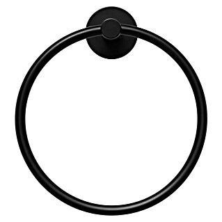 Tauro Baño Nude Toallero de anilla (Negro, Mate)