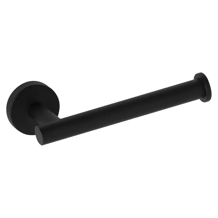 Tauro Baño Nude Toallero de barra - Ancho: 17 cm, Negro - Portarrollos de papel higiénico de metal negro. Un accesorio elegante y funcional para cualquier baño.