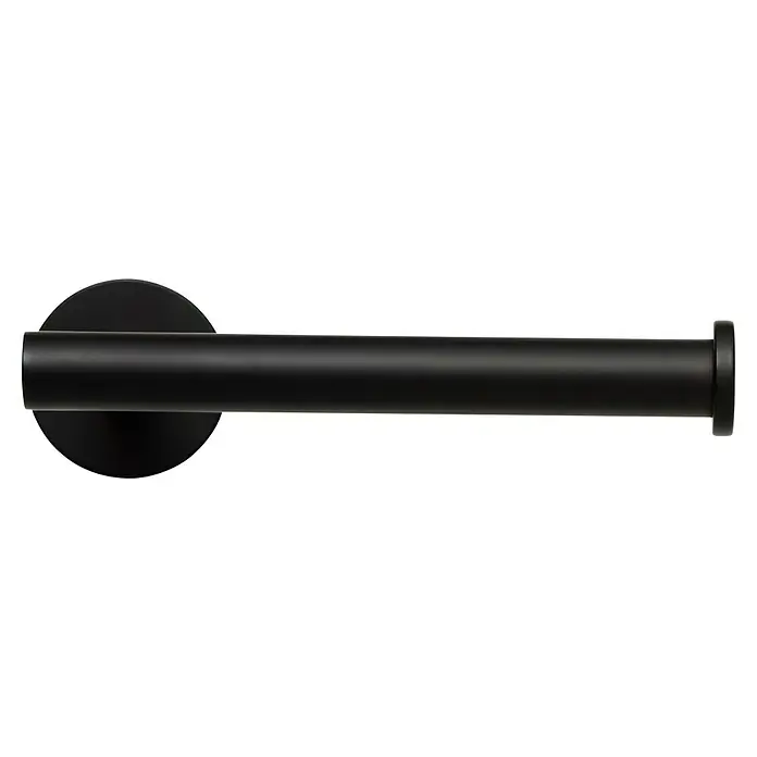 Tauro Baño Nude Toallero de barra - Ancho: 17 cm, Negro - Portarrollos de papel higiénico pintado de negro con soportes redondos para una fácil instalación en el baño.