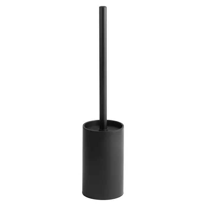 Tauro Baño Nude Escobillero de suelo - Negro - Elegante juego de escobilla de baño negro. Diseño minimalista para un baño moderno, incluye soporte y escobilla.