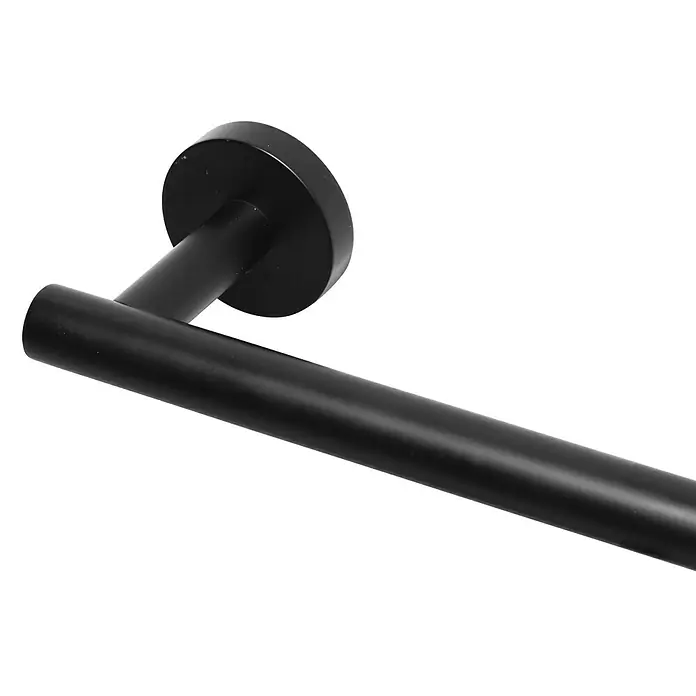 Tauro Baño Nude Toallero de barra - Ancho: 45 cm, Negro - Una barra de toalla elegante en negro mate. Su diseño moderno se adapta perfectamente a cualquier baño, ofreciendo una opción de almacenamiento elegante.