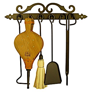 Imex El Zorro Juego de utensilios para chimenea (2,5 x 51 x 45 cm, Hierro, Negro, 5 pzs.)