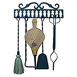 Imex El Zorro Juego de utensilios para chimenea (6 pzs., 2,5 x 43 x 45 cm, Hierro, Negro)