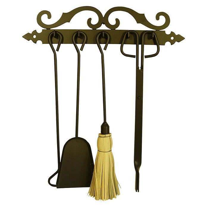 Imex El Zorro Juego de utensilios para chimenea (2,5 x 44 x 45 cm, Hierro, Negro, 4 pzs.) | BAUHAUS