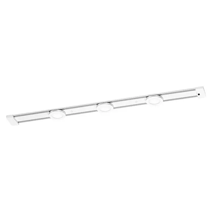 Osram LED-Unterbauleuchte Linear Magnet - Länge: 64,5 cm, Kaltweiß, 3 Stk. - Eine weiße LED-Schiene mit drei runden Leuchten. Ideal für moderne Innenräume und zur gezielten Beleuchtung von Objekten.