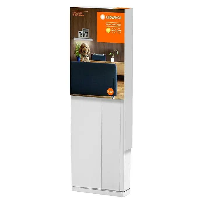 Ledvance LED-Unterbauleuchte Linear Shelf - Länge: 40 cm, Warmweiß - LEDVANCE Linear LED Shelf 400mm: Elegantes, lineares LED-Regal für eine stilvolle Beleuchtung. Ideal für modernes Wohnambiente mit warmweißem Licht.