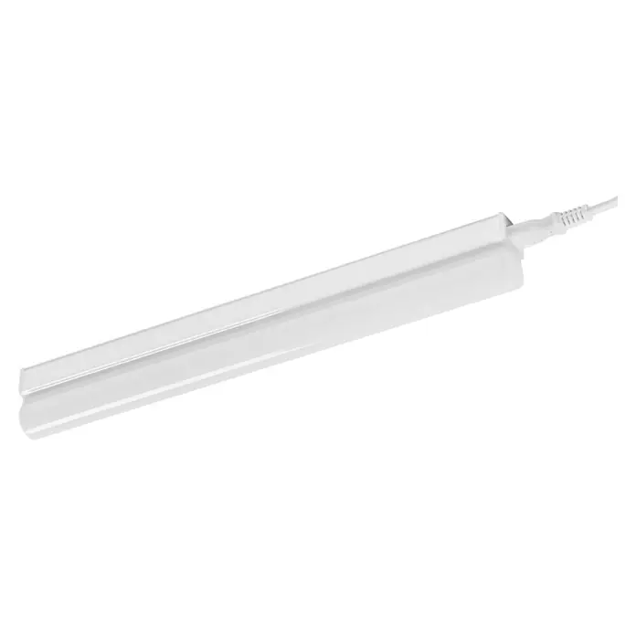 Ledvance LED-Unterbauleuchte Batten Sensor - Länge: 31,3 cm, Warmweiß - Eine weiße, längliche LED-Leuchte mit einem Kabel, das an der Seite befestigt ist. Ideal für die Beleuchtung von Arbeitsflächen.