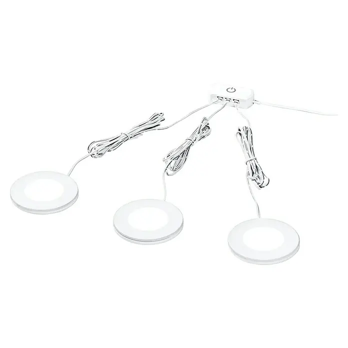 Ledvance LED-Unterbauleuchten-Set Spot Magnet - Warmweiß - Weiße LED-Unterbauleuchten mit einem Verteiler und Stromkabel. Diese Leuchten sorgen für eine moderne und effiziente Beleuchtung.
