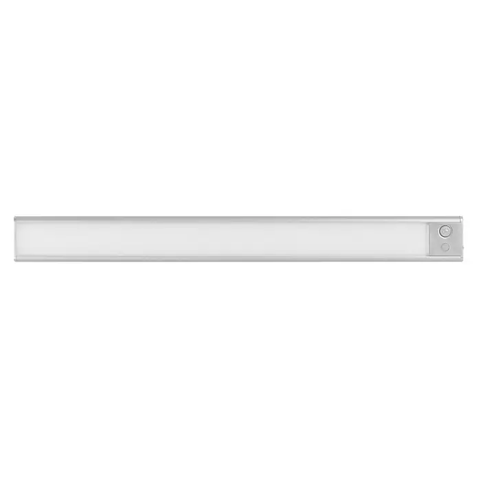 Ledvance LED-Unterbauleuchte Linear Flat Sensor + USB - Länge: 40 cm, Mehrfarbig - Eine LED-Unterbauleuchte in Silber mit zwei Schaltern zur Bedienung. Das Licht ist hell und gleichmäßig.