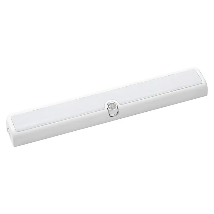 Osram LED-Unterbauleuchte Linear Flip - L x B x H: 30,5 x 4,9 x 2,6 cm, Lichtfarbe: Warmweiß - Abbildung einer weißen LED-Schrankleuchte mit Bewegungssensor. Kompakte Beleuchtungslösung für Innenräume, die eine automatische Aktivierung bietet.
