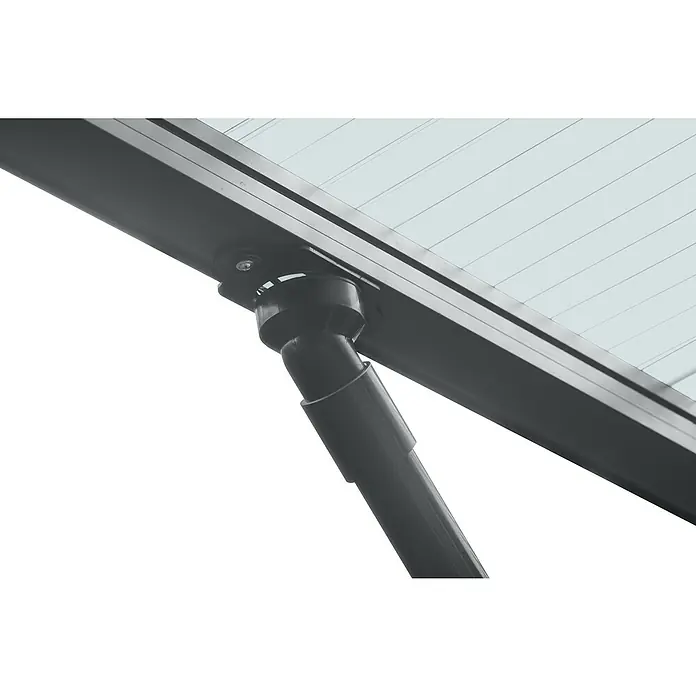 Ximax Carport - Einzelcarport, Anthrazit - Detailansicht eines robusten Baldachin-Verbindungsstücks, das eine sichere und stabile Struktur gewährleistet, ideal für Außenbereiche.