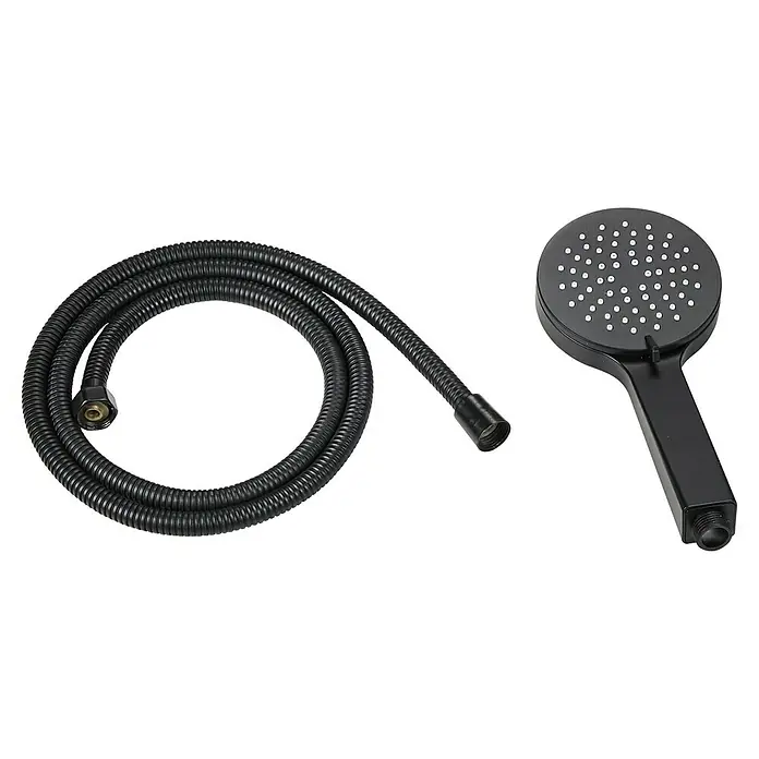 Universal de Grifería Amazonas Grifo monomando de ducha - Negro, Mate - Ducha de mano negra con manguera. Diseño moderno para un baño elegante.