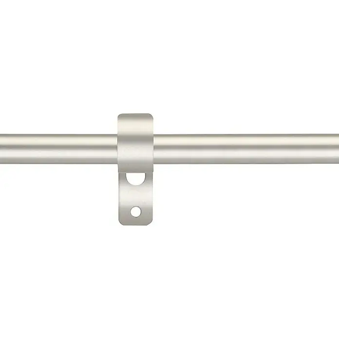 Expo Ambiente Stilgarnitur Habito-Rillball - Länge Gardinenstange: 210 cm - 400 cm, Edelstahloptik - Silberne Gardinenstange mit Halterung für eine stilvolle Fensterdekoration.