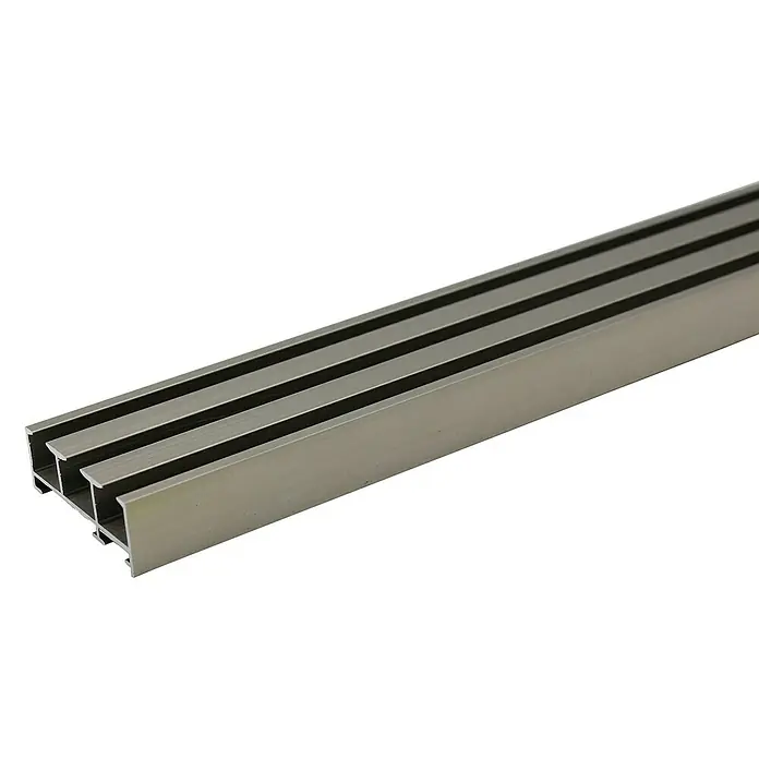 Expo Ambiente Gardinenprofil Smart Set - Anzahl Läufe: 3 Stk., Edelstahloptik, 210 cm - Aluminiumprofil mit drei Nuten. Ideal für Bau- und Konstruktionsprojekte. Stabilität und Flexibilität in Einem.