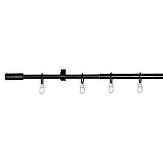 Expo Ambiente Komplettgarnitur (Länge Gardinenstange: 120 cm - 210 cm, Schwarz)