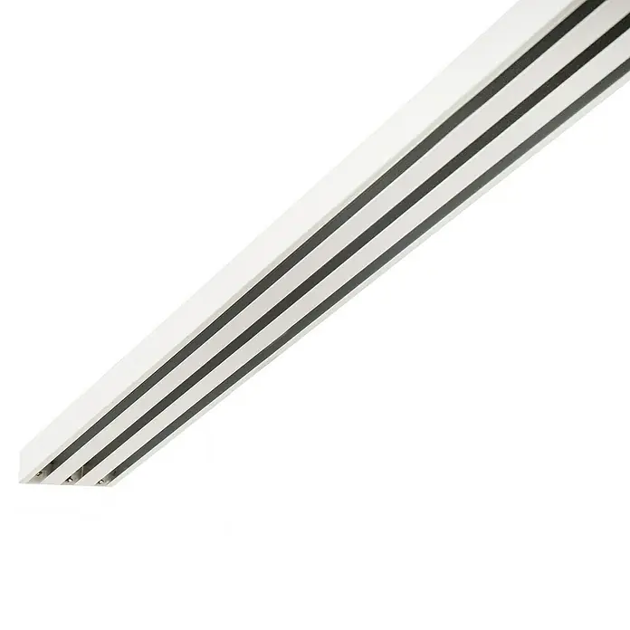 Expo Ambiente Gardinenprofil Smart Set - Anzahl Läufe: 3 Stk., Weiß, 210 cm - Weiße Stromschiene mit drei schwarzen Linien, ideal für flexible Beleuchtungslösungen in Innenräumen. Modernes Design für vielseitige Anwendungen.