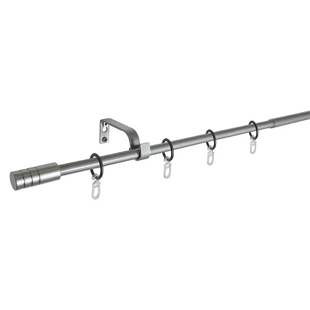 InCasa Bastone Per Tende Maggiorato 28 Mm – Tubo Acciaio Satinato 140 Cm Completo Di Supporti E Anelli