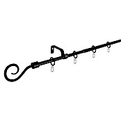 Expo Ambiente Stilgarnitur Hook (Länge Gardinenstange: 130 - 240 cm, Durchmesser: 16 mm, Schwarz)