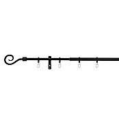 Expo Ambiente Stilgarnitur Hook (Länge Gardinenstange: 130 - 240 cm, Durchmesser: 16 mm, Schwarz)