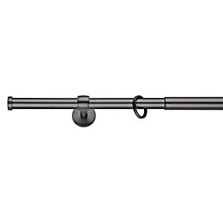 Stilgarnitur Cap-Noble (Länge Gardinenstange: 120 cm - 210 cm, Brushed Schawarz)