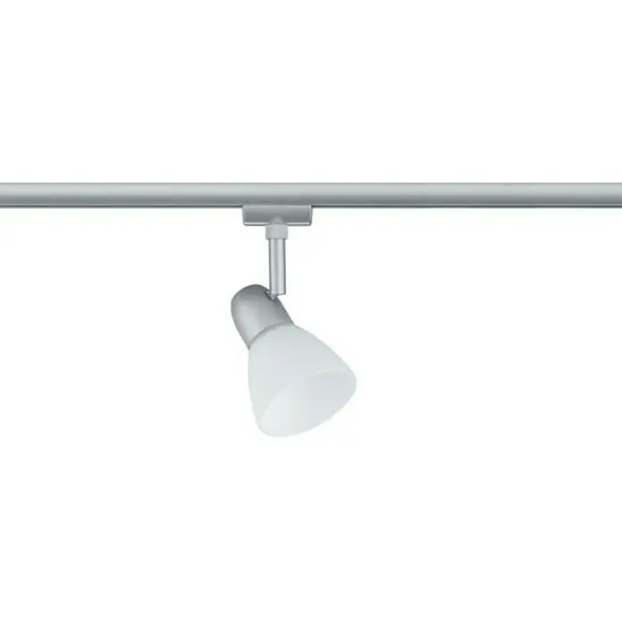 Paulmann URail Regleta Caps - E14, Cromo - Lámpara de carril plateada con pantalla blanca, ideal para una iluminación moderna y flexible en cualquier estancia. Perfecta para iluminación de acento.