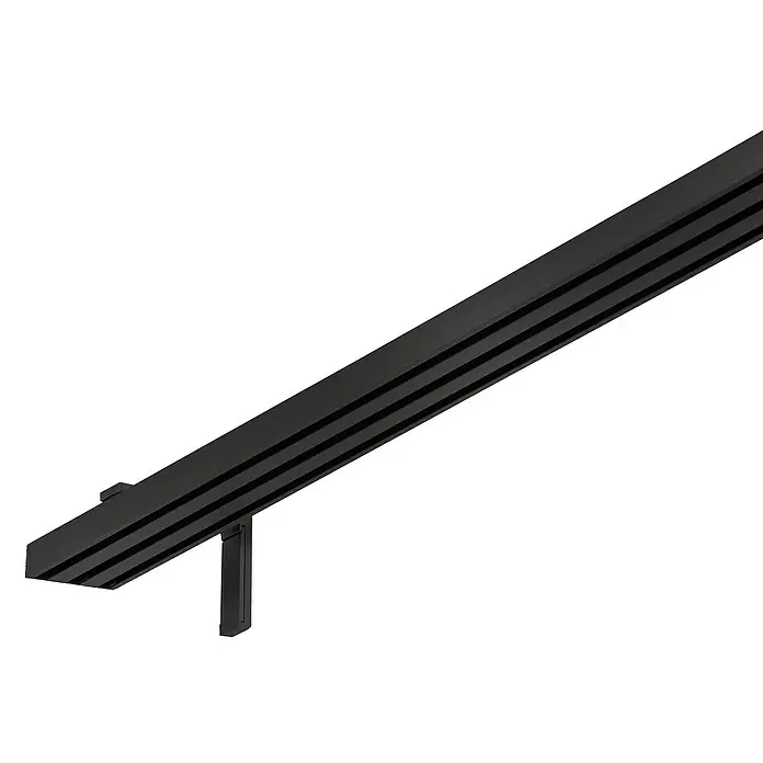 Expo Ambiente Gardinenprofil Smart-Set - Anzahl Läufe: 3 Stk., Schwarz, 160 cm - Schwarzes Lampensystem mit drei Schienen und Halterung für flexible Beleuchtung.