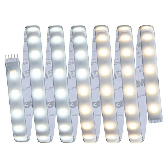 Paulmann MaxLED 500 Tira LED - Largo: 250 cm, Color de luz: Multicolor, 16 W, 1.175 lm - Tira LED flexible con adhesivo para una fácil instalación y temperatura de color variable para diferentes ambientes.