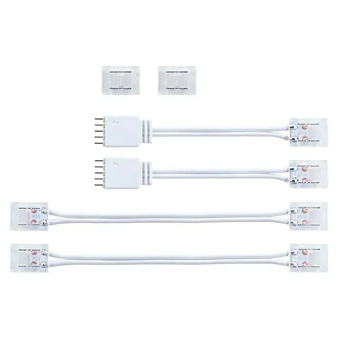 Paulmann MaxLED Set Full-Line COB Connector - Weiß, Passend für: MaxLED Komponenten - Abbildung von LED-Streifenverbindern und -adaptern, die für eine zuverlässige und effiziente Beleuchtungslösung konzipiert sind.